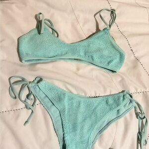 Light Blue Textured Bikini Set
